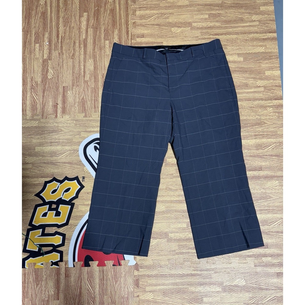 Banana Republic Dress Pants Womens Size 14 Gray Plaid Trouser Logan Fit